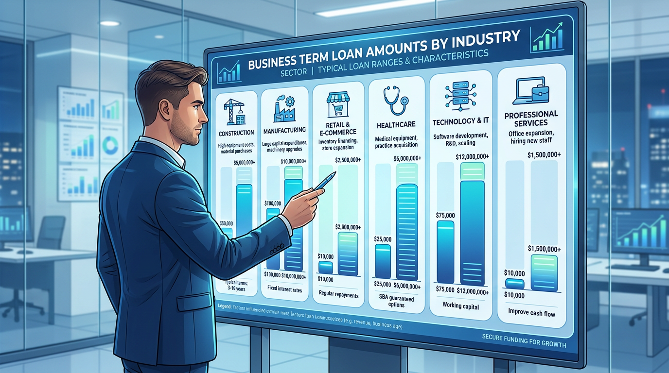 Business term loan amounts by industry