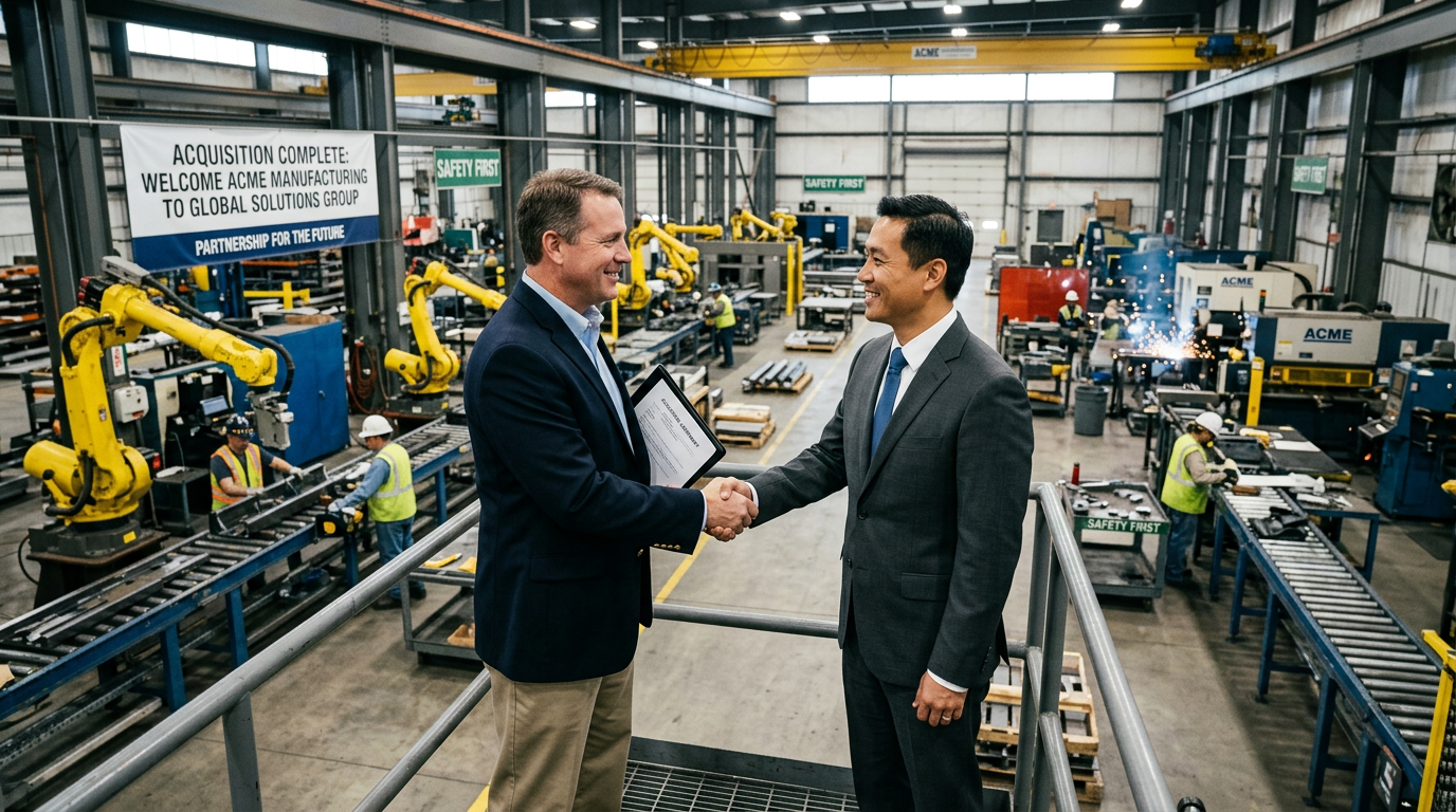 Business acquisition for manufacturing