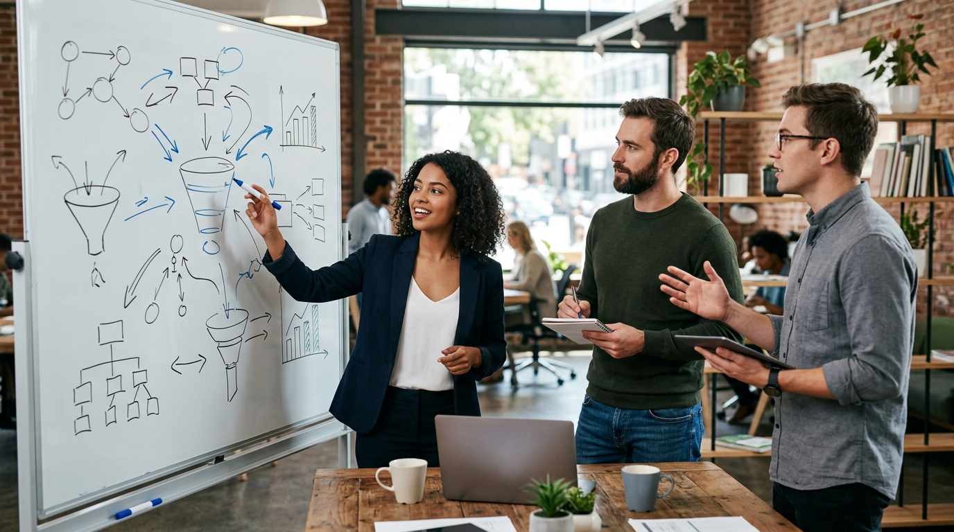 Startup team comparing financing options